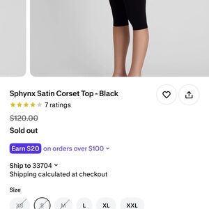 Sold out leau Sphynx Satin Corset Top - Black